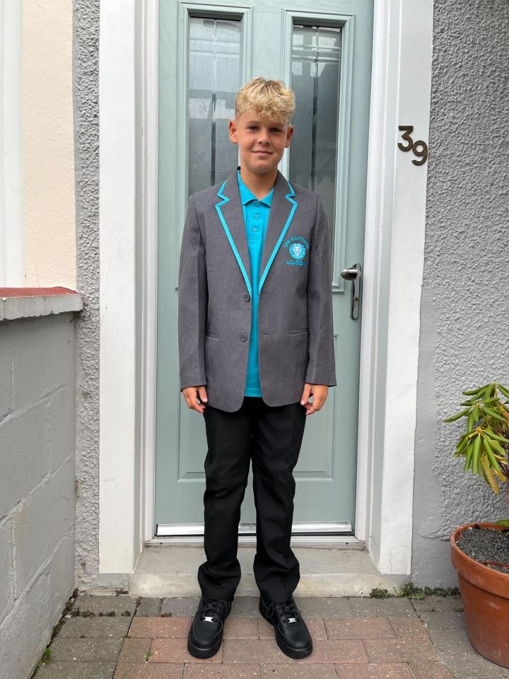 The schoolboy died after a scaffolding sheet smashed through the windscreen of the family's car