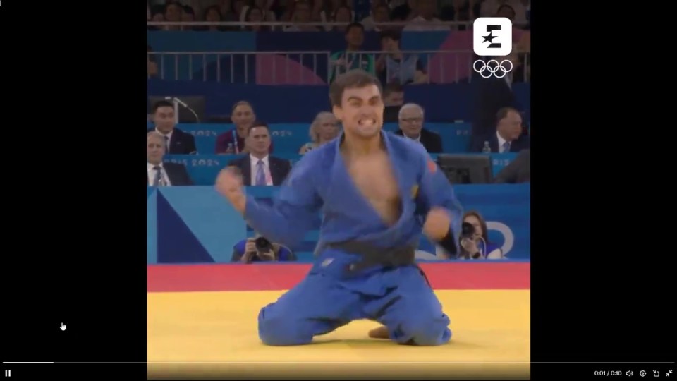Adil Osmanov got a little carried away after winning bronze in the judo