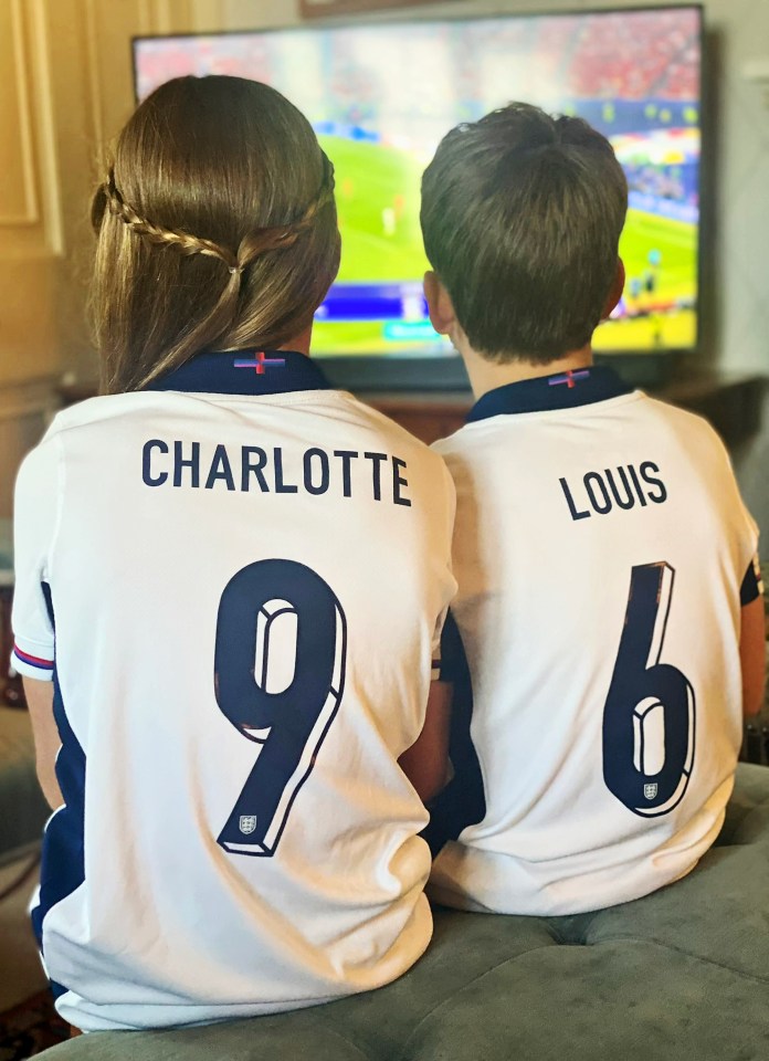 Princess Charlotte and Prince Louis watching England at the Euros