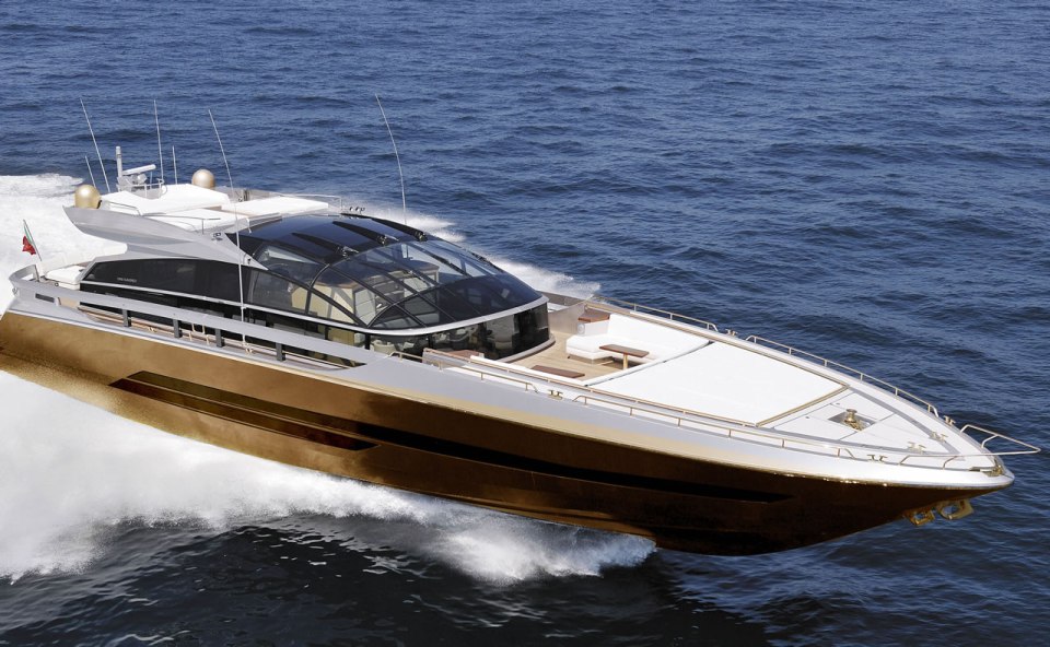 a very large yacht is floating in the ocean