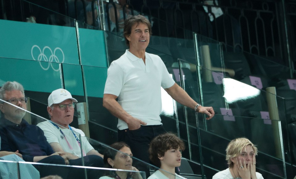 Tom was in attendance as Simone Biles made history at the Olympic Gameas