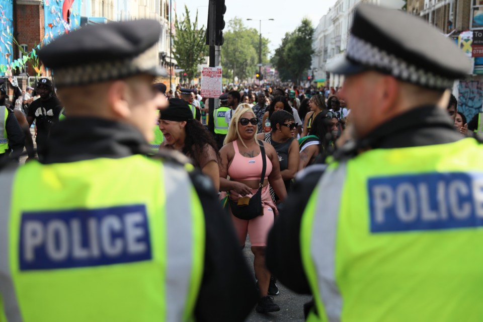 LONDON, ENGLAND - AUGUST 26: Revellers attend Notting Hill Carnival on August 26, 2024 in London, United Kingdom. The Adult parade takes place on Monday featuring floats and dancers. The Notting Hill Carnival celebrating Caribbean culture has taken place over the summer bank holiday most years since 1966. (Photo by Alishia Abodunde/Getty Images)