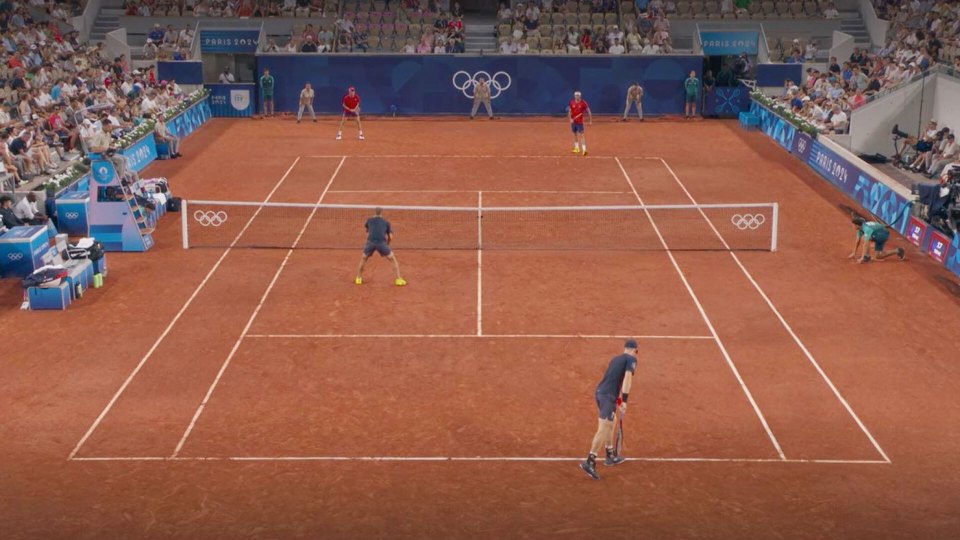 a tennis match is being played at the tokyo olympics