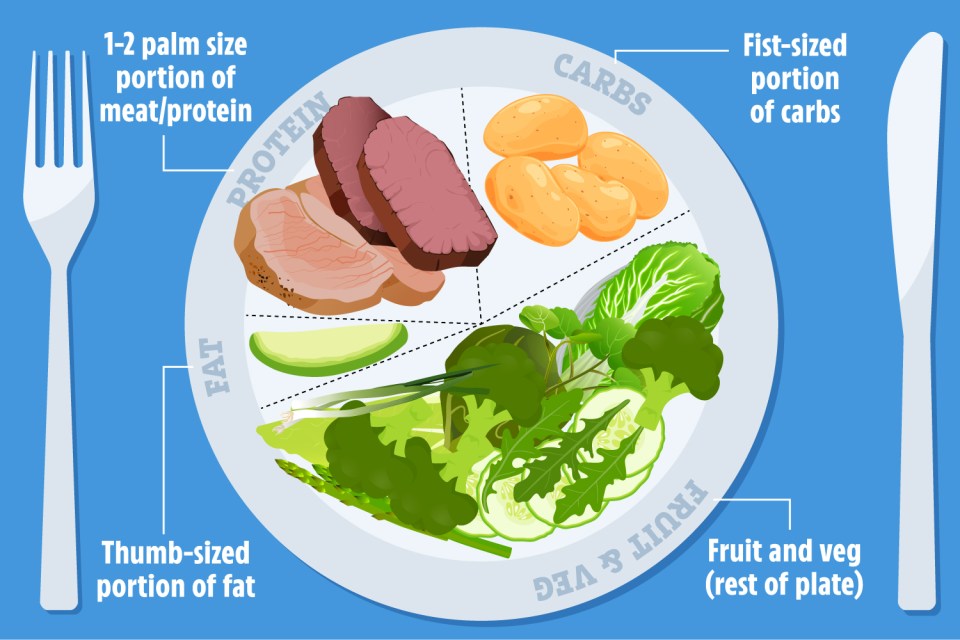 an illustration of a plate with different types of food on it