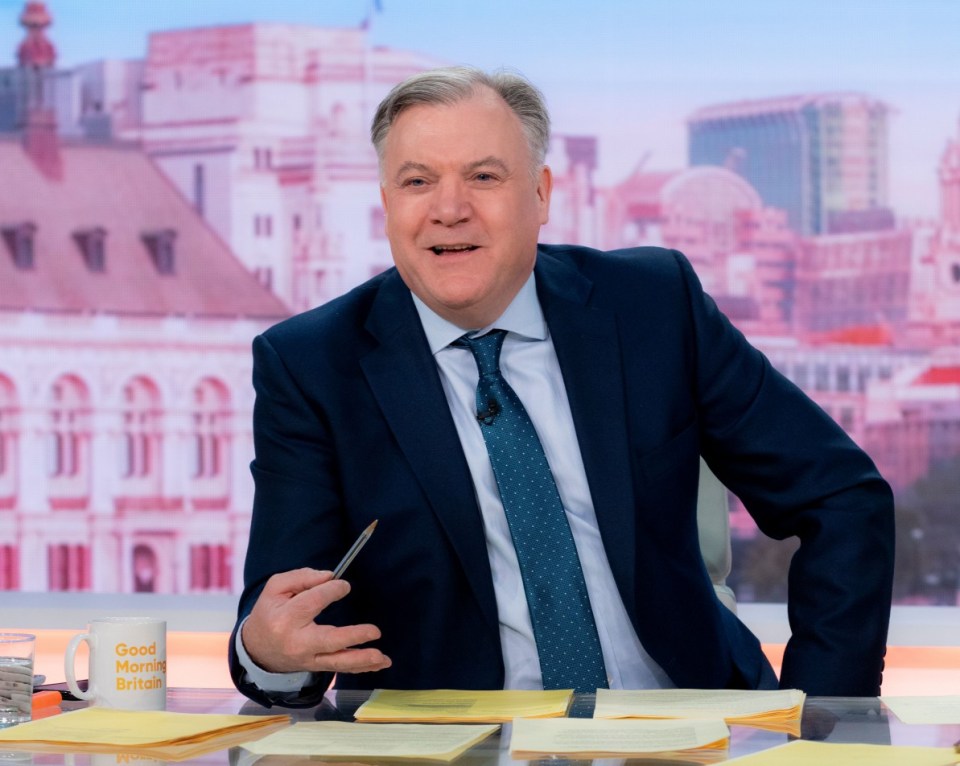 Editorial use only Mandatory Credit: Photo by Ken McKay/ITV/REX/Shutterstock (14393886a) Ed Balls 'Good Morning Britain' TV show, London, UK - 19 Mar 2024