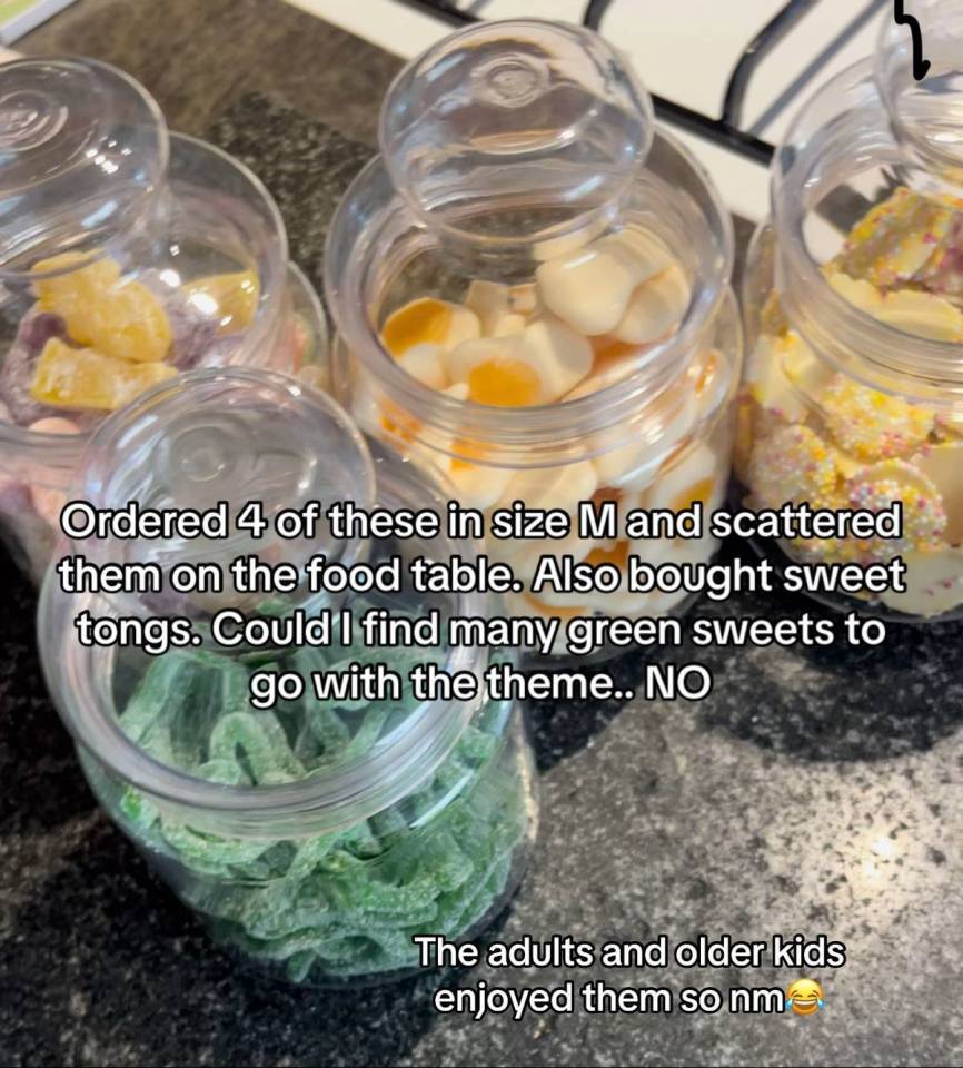 a jar of green sweets sits next to a jar of yellow sweets