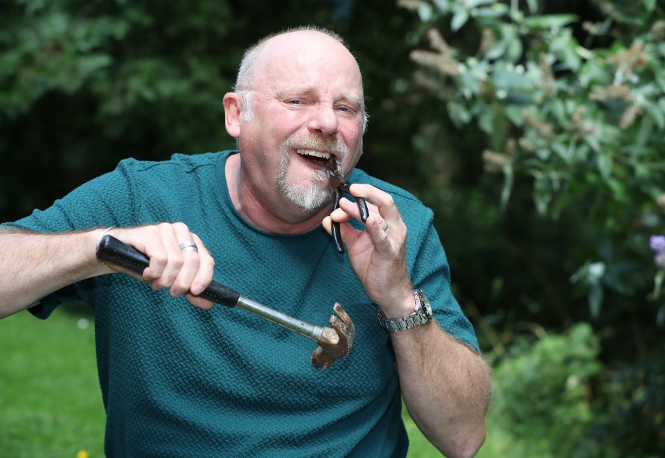 Barry Pickup chugged whisky as numbing anaesthetic before biting down hard on a flannel during the self-surgery