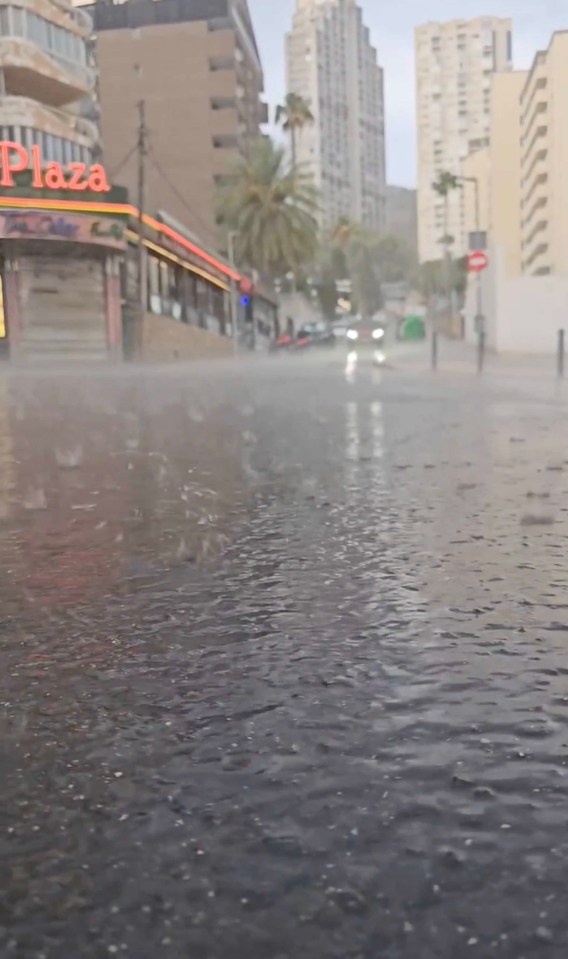 Hail stones pelted down in the holiday hotspot