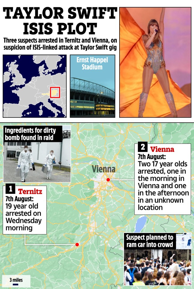 a map showing the location of taylor swift