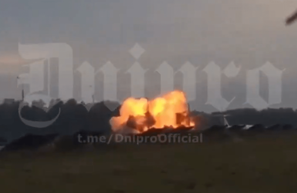 a blurred image of a fire with the t.me/dniproofficial written on the bottom