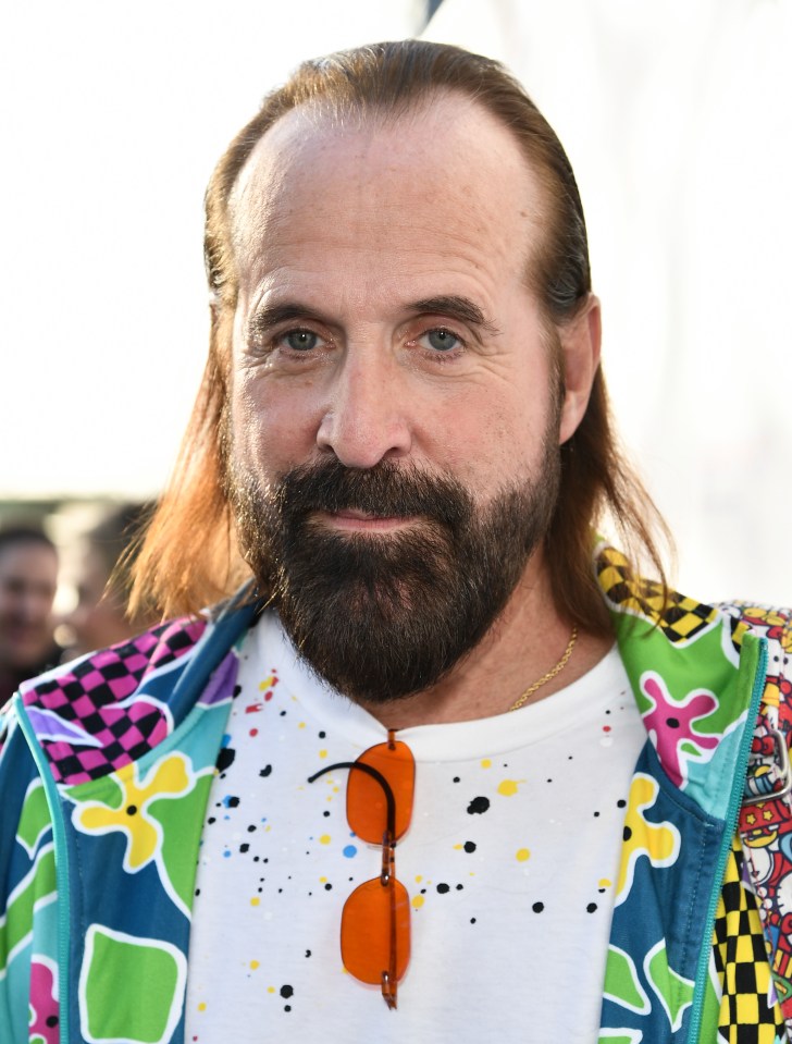a man with a beard is wearing a colorful jacket