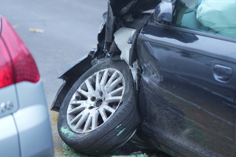 a car that has been damaged in a car accident