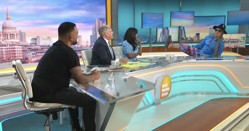 He appeared. completely different from his 2005 show fame as he showed off his footwear on air