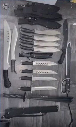 three images of knives are displayed by the npcc