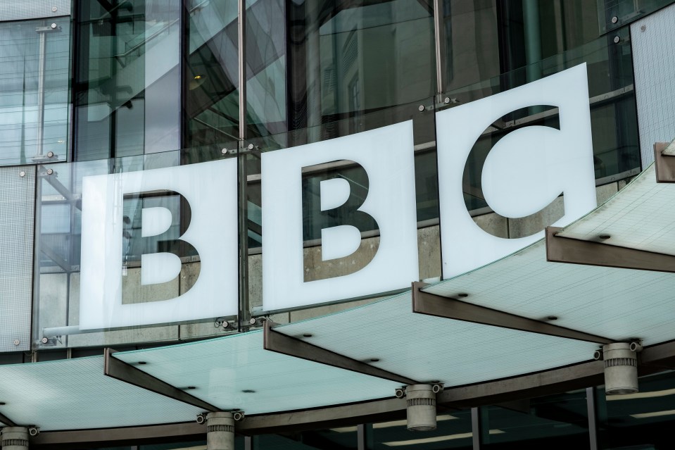 a bbc sign is on the side of a building