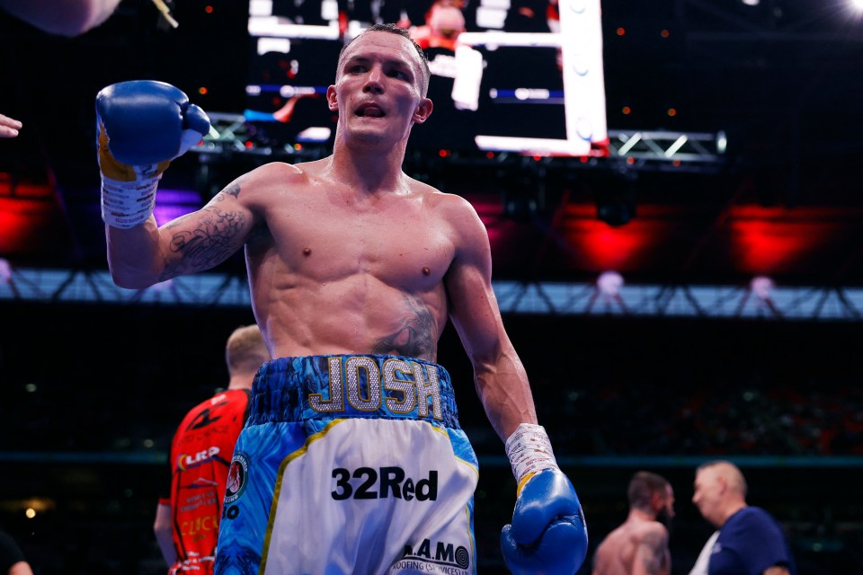 a boxer with the name josh on his shorts
