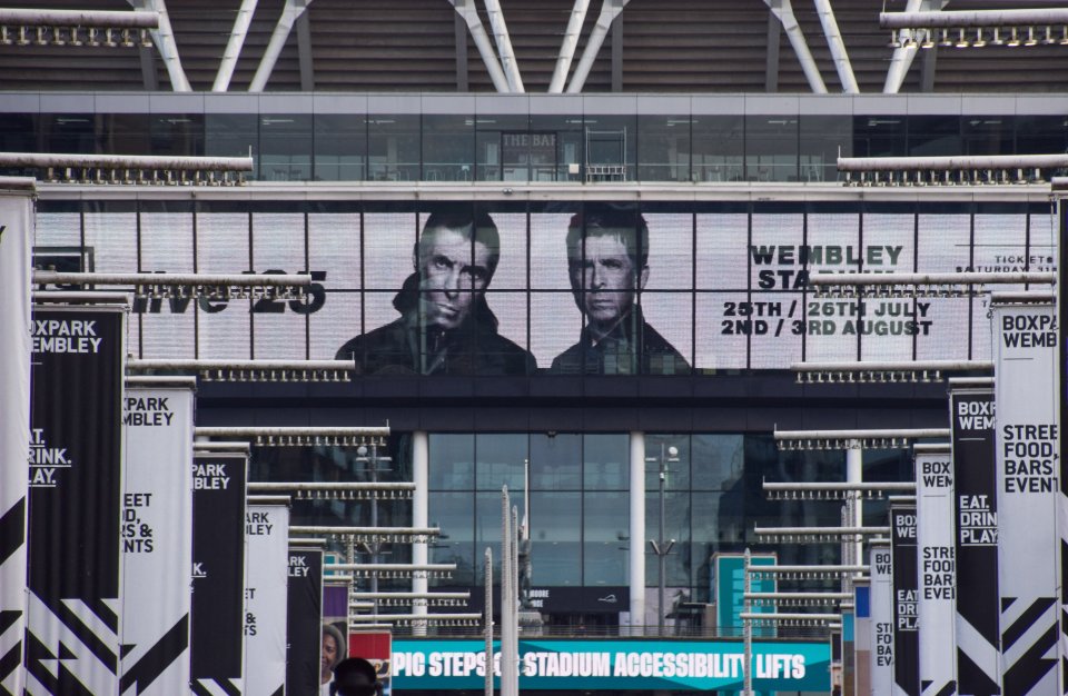 a stadium with a sign that says pig steps on it