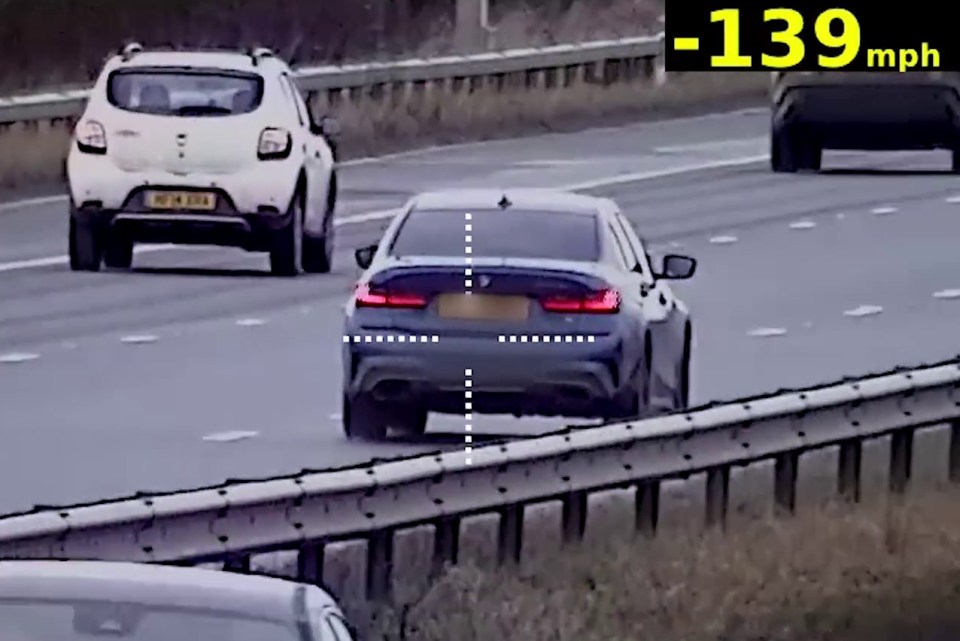 a car is driving down a highway at 139 mph