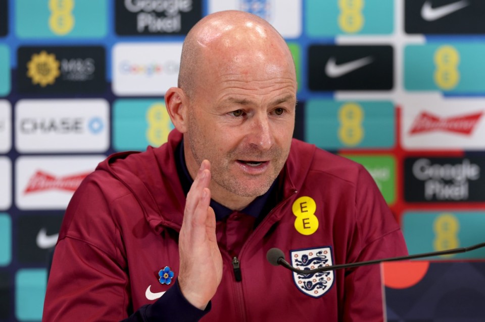 ENFIELD, ENGLAND - SEPTEMBER 09: Lee Carsley, Interim Manager of England, talks to the media during a speaks to the media in a post match press conference conference at Tottenham Hotspur Training Centre on September 09, 2024 in Enfield, England. (Photo by Eddie Keogh - The FA/The FA via Getty Images)
