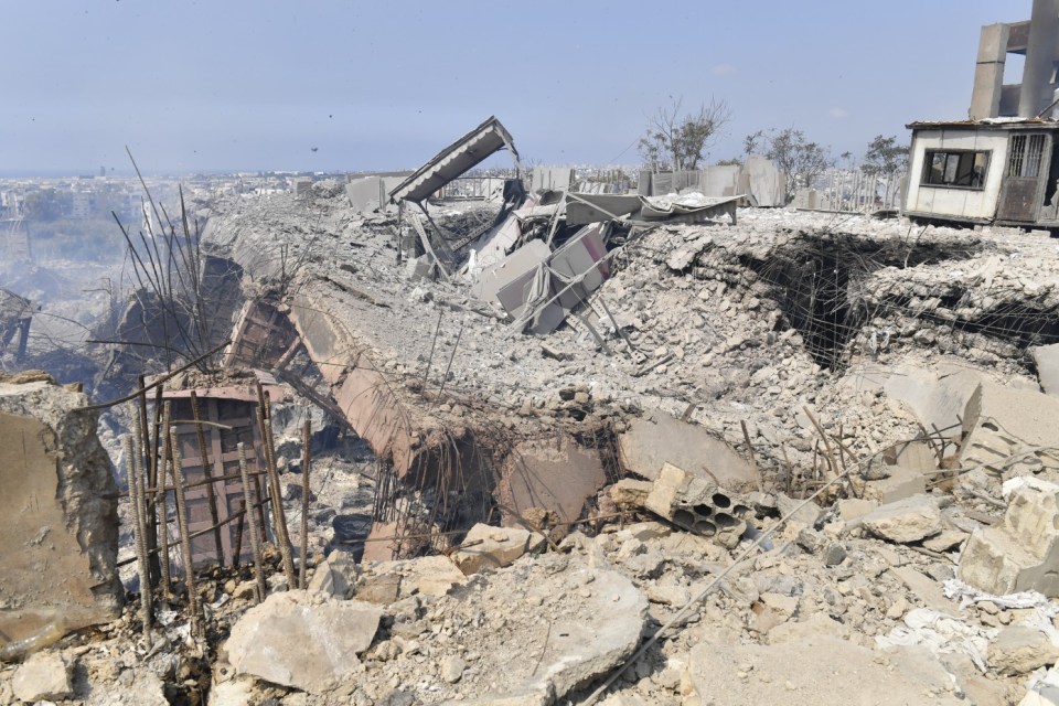 BEIRUT, LEBANON - SEPTEMBER 28: A view of damage occurring in the surrounding buildings following Israeli warplanes targeted the Dahiyeh area in Beirut, Lebanon on September 28, 2024. (Photo by Houssam Shbaro/Anadolu via Getty Images)