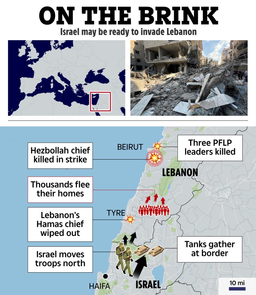 a map of lebanon with the words on the brink at the top