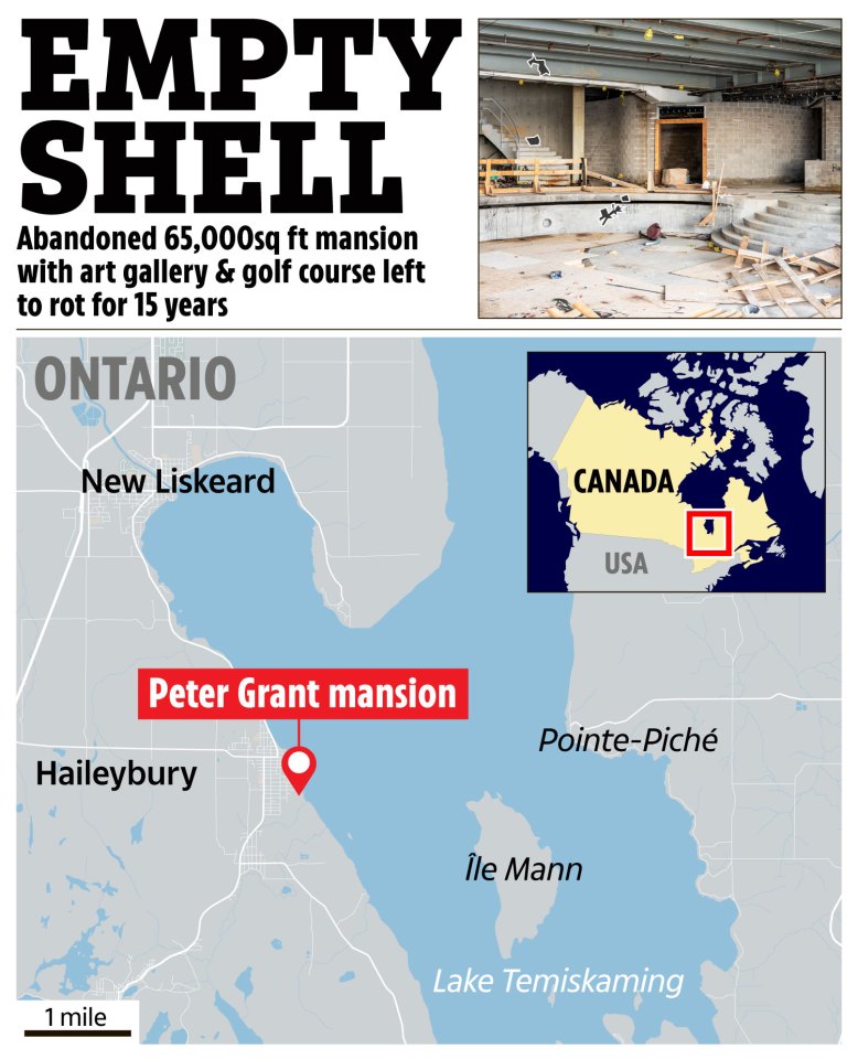 a map showing the location of the peter grant mansion