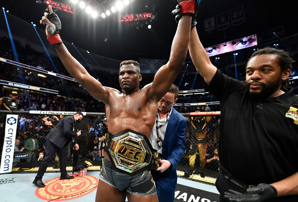 a man with a ufc heavyweight championship belt