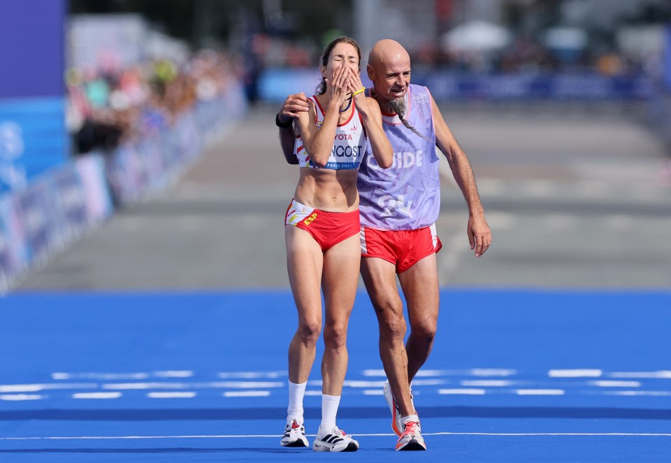 a runner with the number 003 on her top