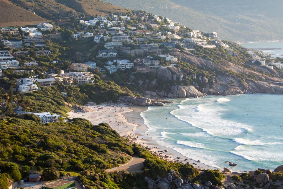 an aerial view of a beach in cape town