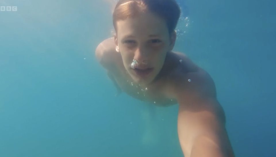 Freddy was seen enjoying a dip in the water during his time off