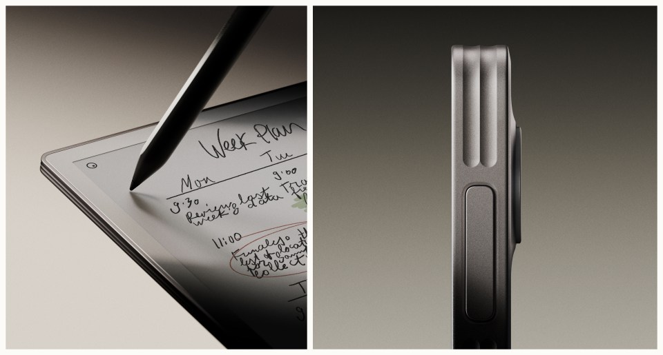 a tablet with a pen on it that says week plan