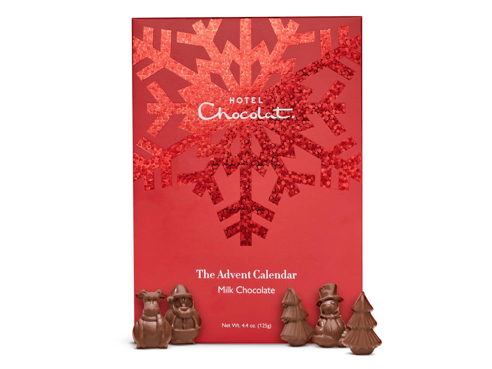a red box that says hotel chocolat on it