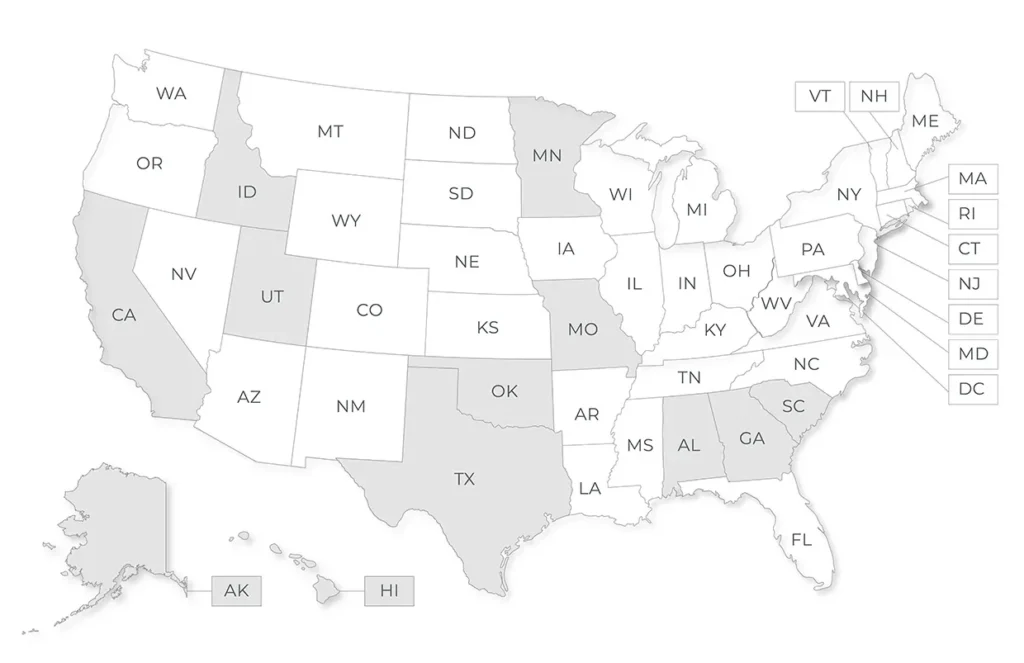 US states - no legalization