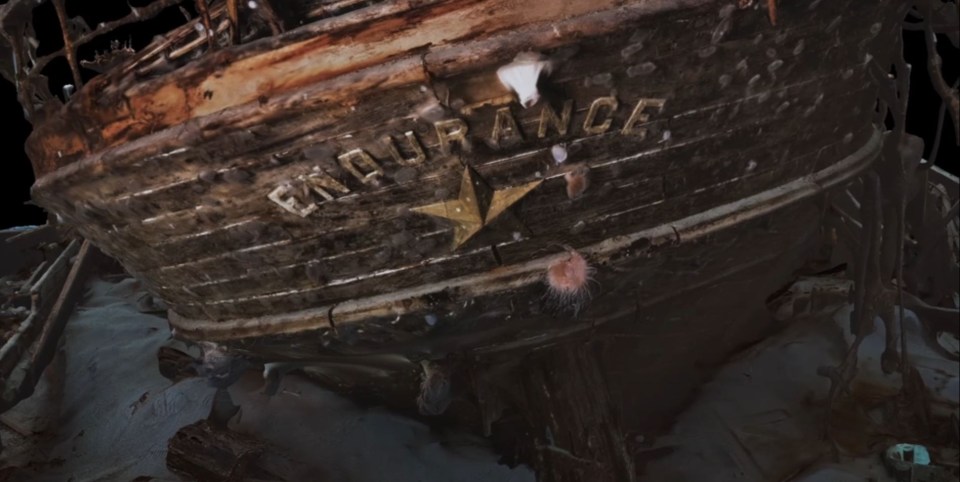 a boat that has endurance written on it