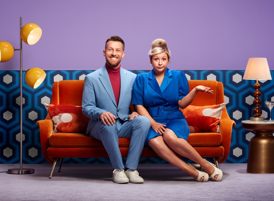 a man and a woman are sitting on a couch