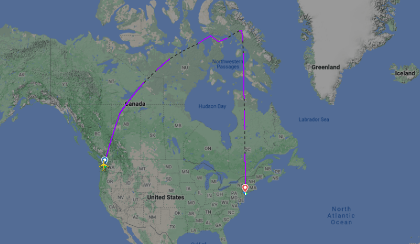 a map of the united states and canada
