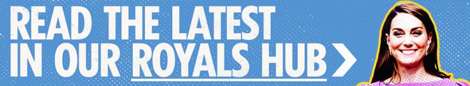 a woman is smiling in front of a blue background that says read the latest in our royals hub