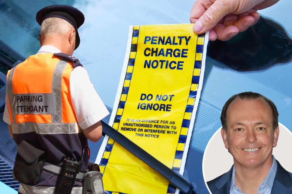 a parking attendant is holding a penalty charge notice