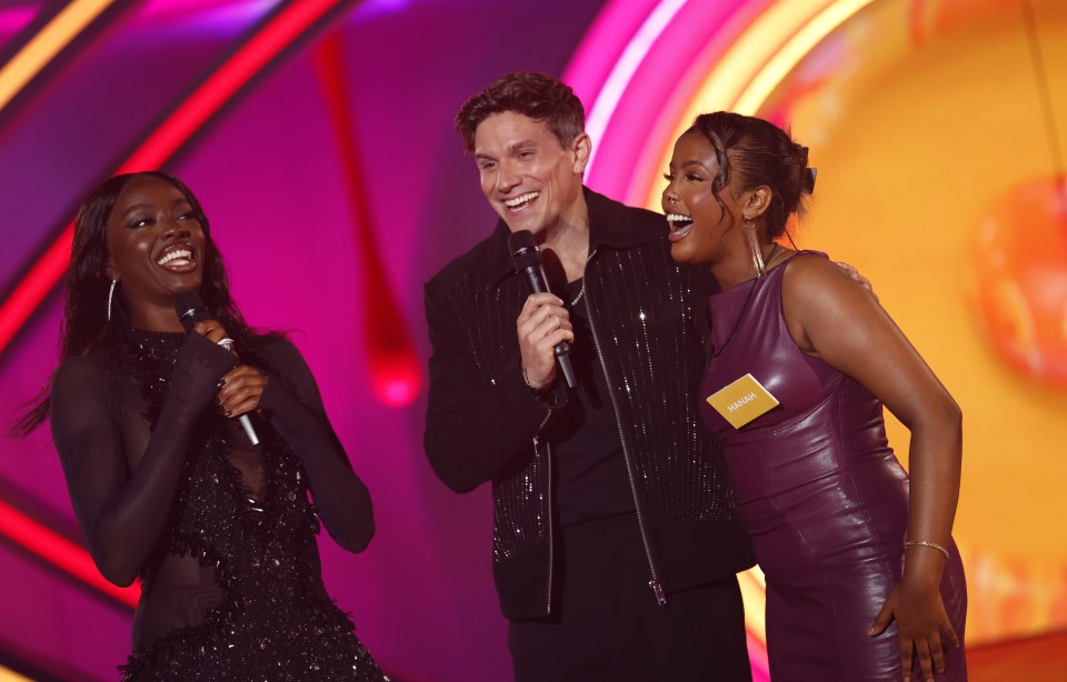Mandatory Credit: Photo by Vianney Le Caer/REX/Shutterstock (14758842gy) AJ Odudu, Will Best and Hannah 'Big Brother' TV Show, Series 2, Live Launch, London, UK - 06 Oct 2024