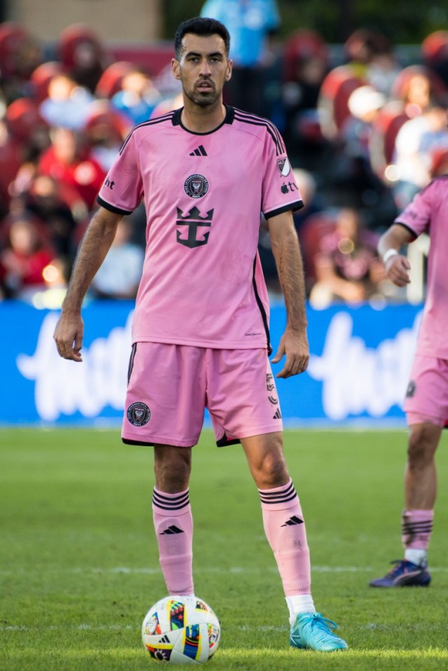 Mandatory Credit: Photo by Angel Marchini/REX/Shutterstock (14760888aj) Sergio Busquets #5 in action during the MLS game between Toronto FC and Inter Miami CF at BMO field in Toronto. The game ended 0-1 for Inter Miami CF. MLS 2024: Toronto FC v Inter Miami - 05-10-2024, BMO Field, Toronto, Ontario, Canada - 05 Oct 2024