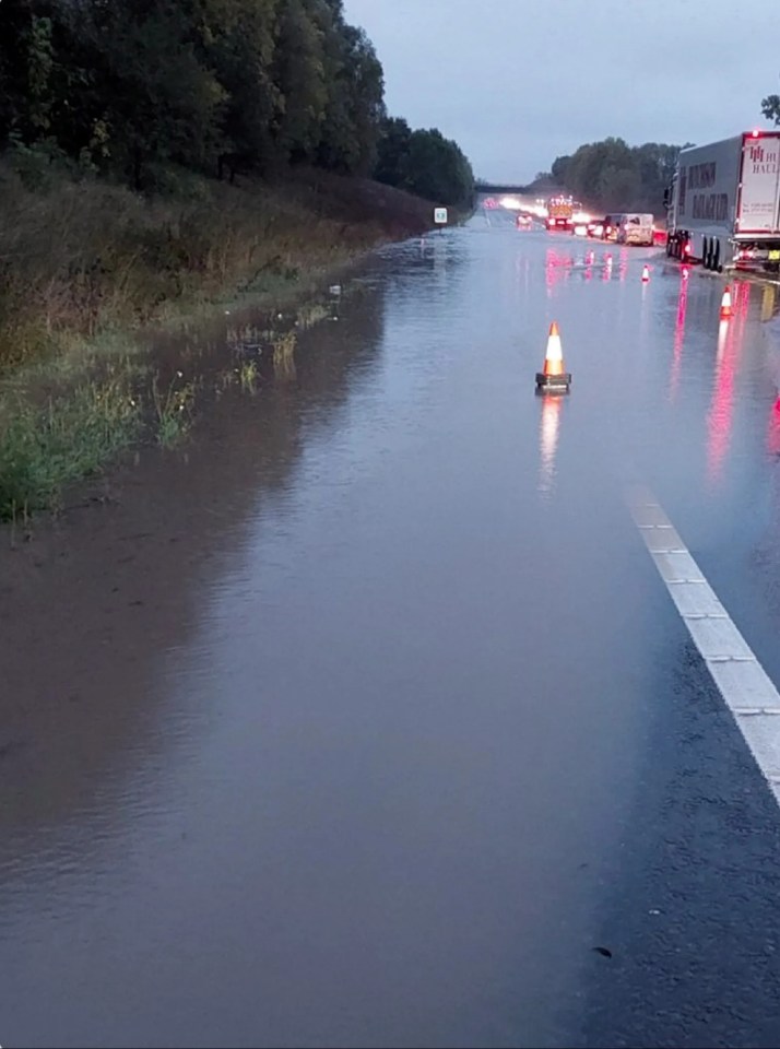 a photo of a flooded highway taken by north news