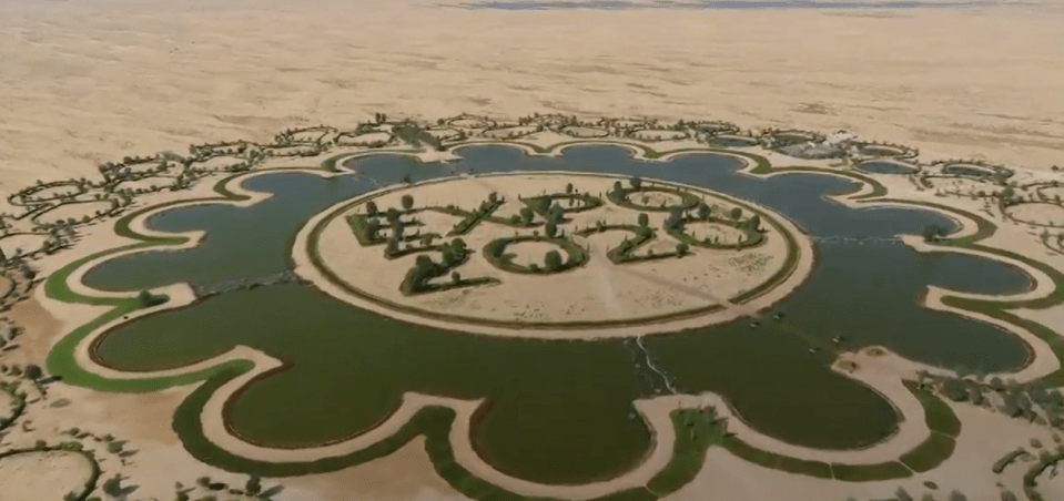 an aerial view of a lake with a circle in the middle that says 2022