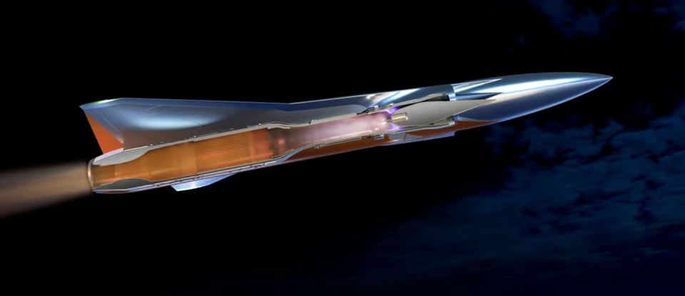 an artist 's impression of a rocket flying through space