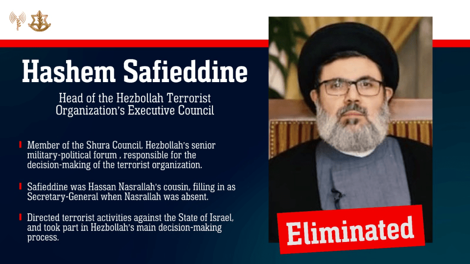 a poster with a man named hashem safieddine on it