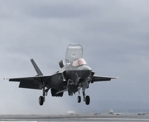a fighter jet is taking off from a runway with its cockpit open