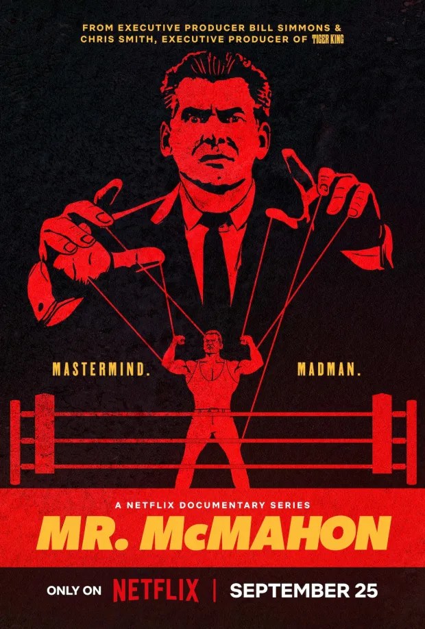 a poster for a netflix documentary series called mr. mcmahon