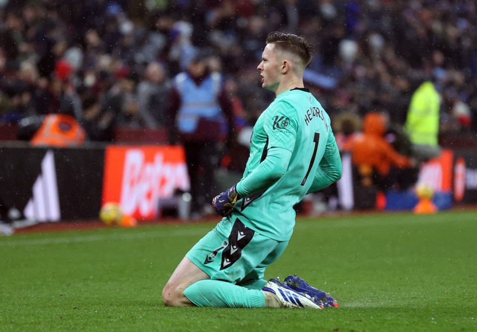 Dean Henderson saved a penalty to keep the score level in the first half