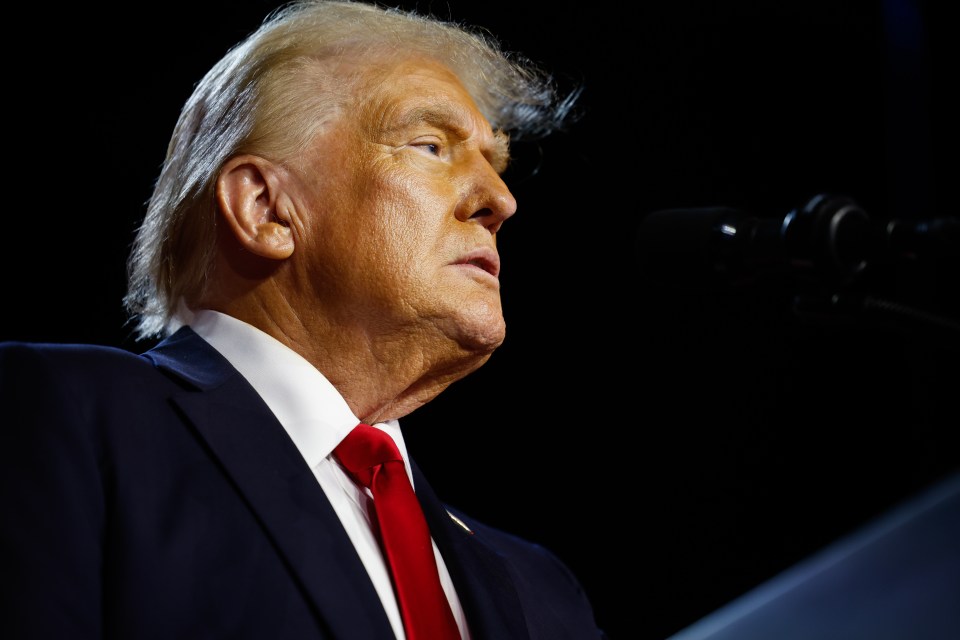 a man in a suit and tie is speaking into a microphone
