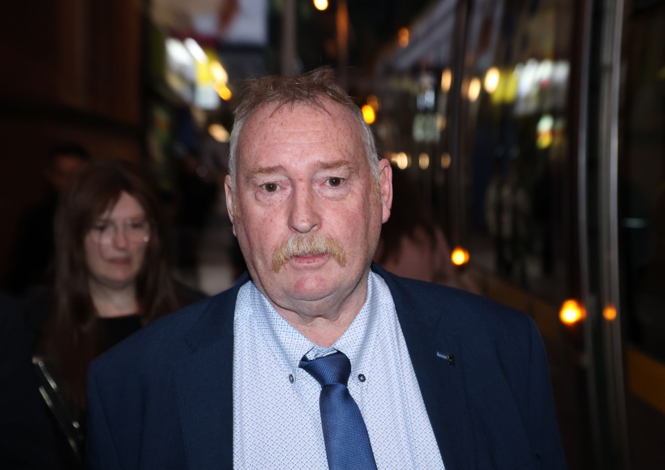 a man with a mustache is wearing a blue suit and tie