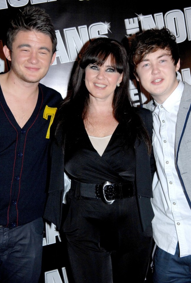 MANCHESTER, ENGLAND - OCTOBER 13:  Singer Coleen Nolan (C) and sons Shane Richie, Jr. (L) and Jake Richie attend The Nolans Aftershow party at Via on October 13, 2009 in Manchester, England.  (Photo by Shirlaine Forrest/WireImage)